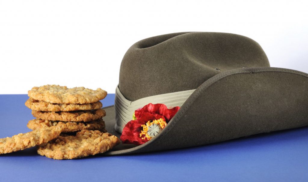 anzac day hat and biscuits