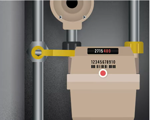 WA gas meter in the 'off' position